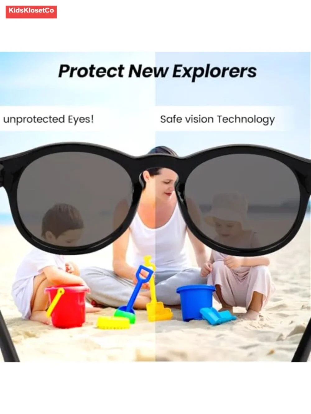 Baby Sunglasses with Strap - UV Protection Polarized Pebble Sunglasses Bendable